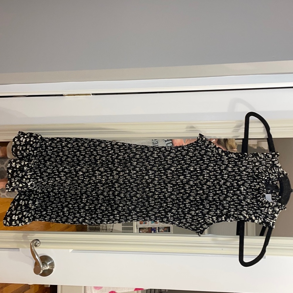 Tight black and floral dress